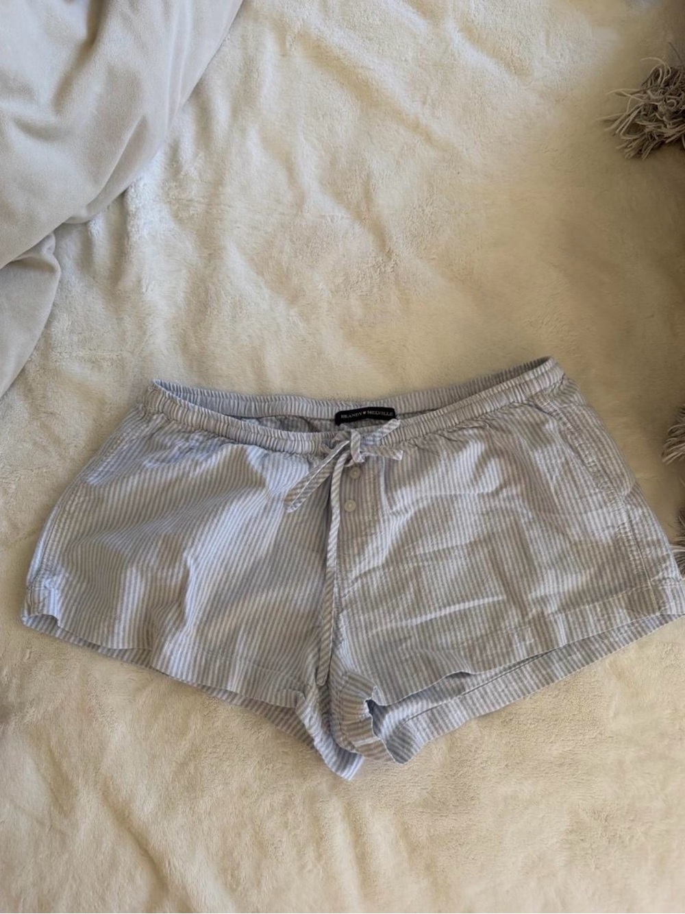 Brandy Melville Light Blue & Cream Cotton Sleep Shorts Trio - Picture 2 of 11